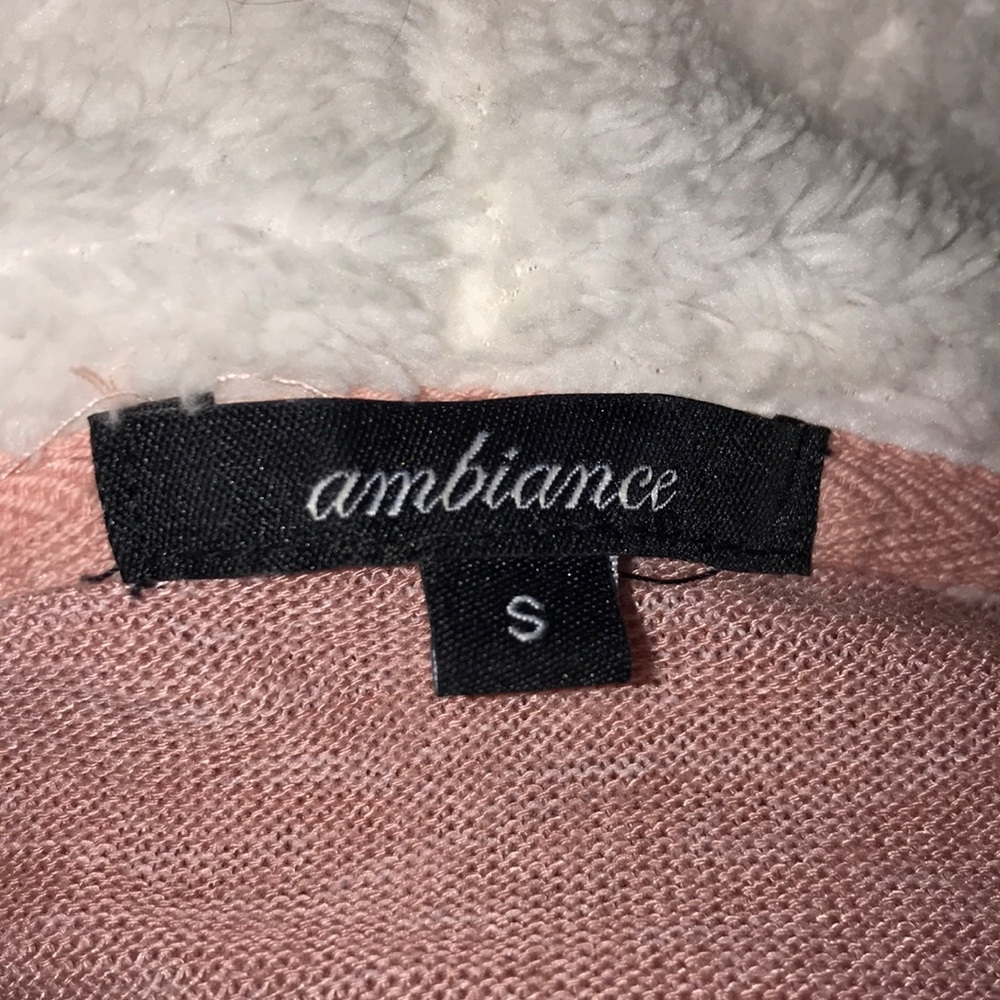 Striped pink cowl neck sweater - Picture 3 of 3